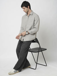 VASTRADO Men Classic Spread Collar Textured Slim Fit Casual Shirt