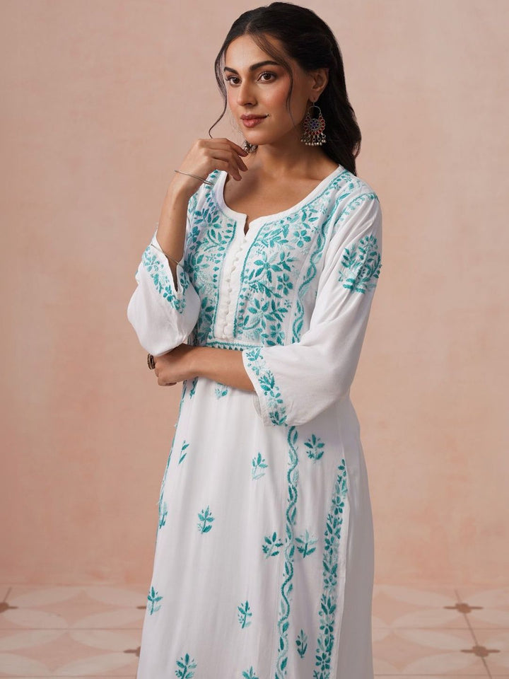 Rumah Wanita Chikankari Sulam Kurta Chikankari