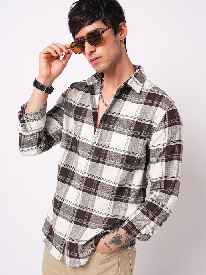 VASTRADO Classic Tartan Checked Slim Fit Pure Cotton Shirt