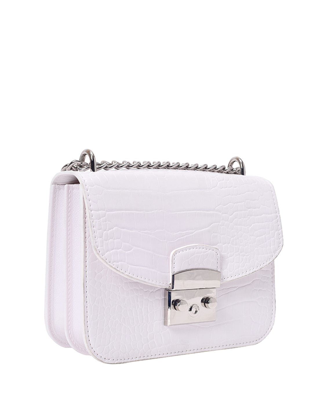 Lino Perros Croc Textured Structured Shoulder Bag