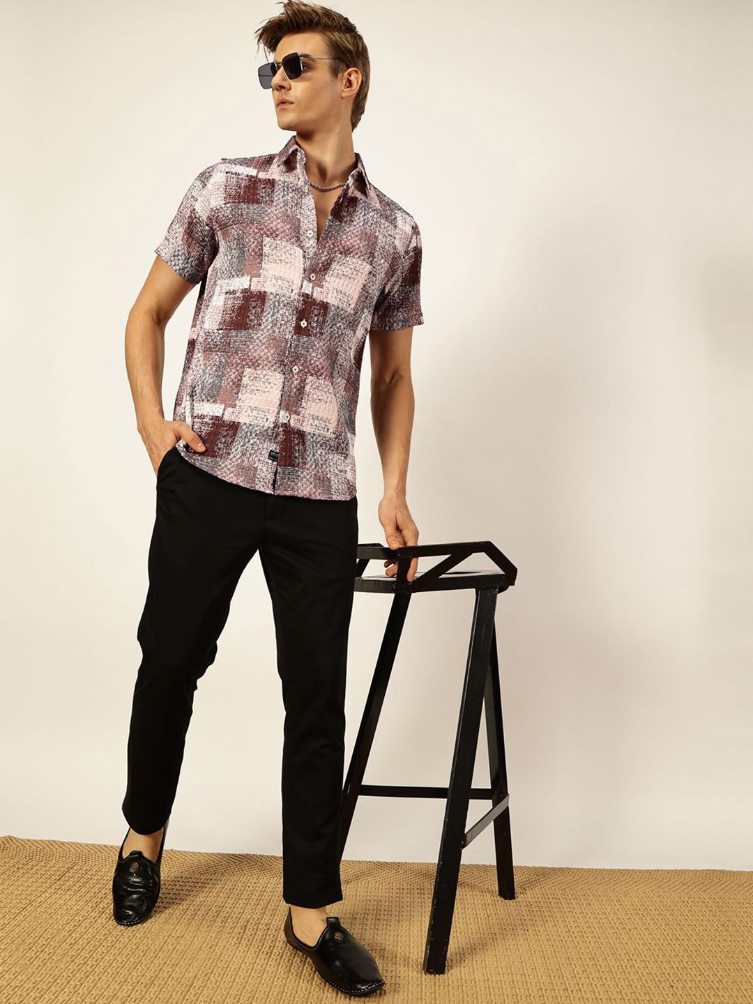 Thomas Scott Men Premium Slim Fit Opaque Printed Casual Shirt