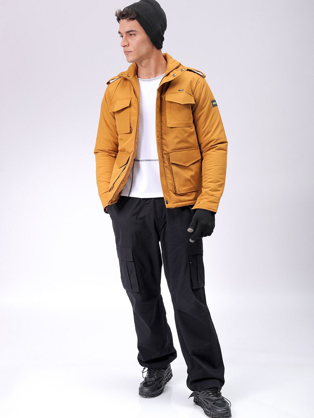 The Indian Garage Co Men Slim Fit Military Bomber Utility Jacket