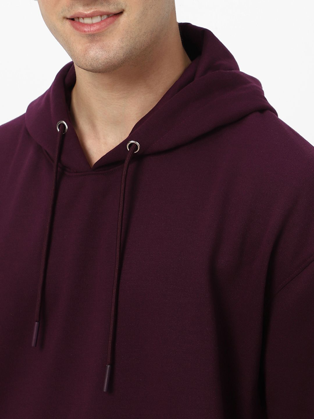 Urbano Fashion Men's Cotton Solid Oversized Hooded Neck Sweatshirt