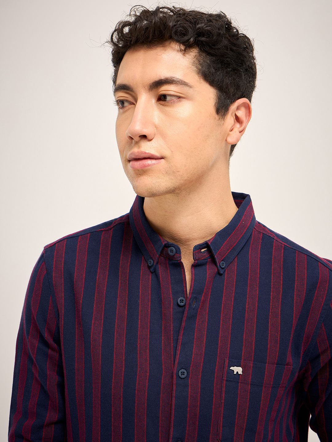 THE BEAR HOUSE Men Slim Fit Striped Casual Shirt