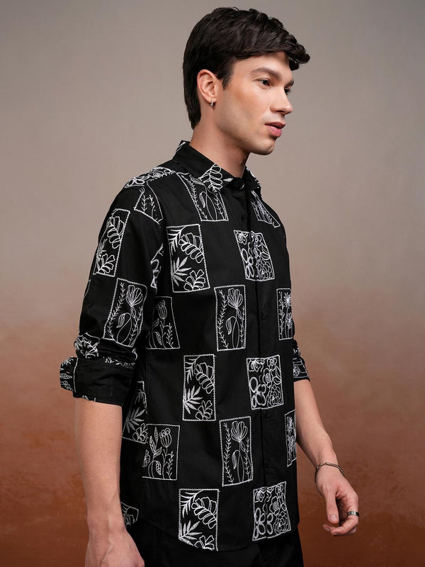 HIGHLANDER Men Embroidered Casual Shirt