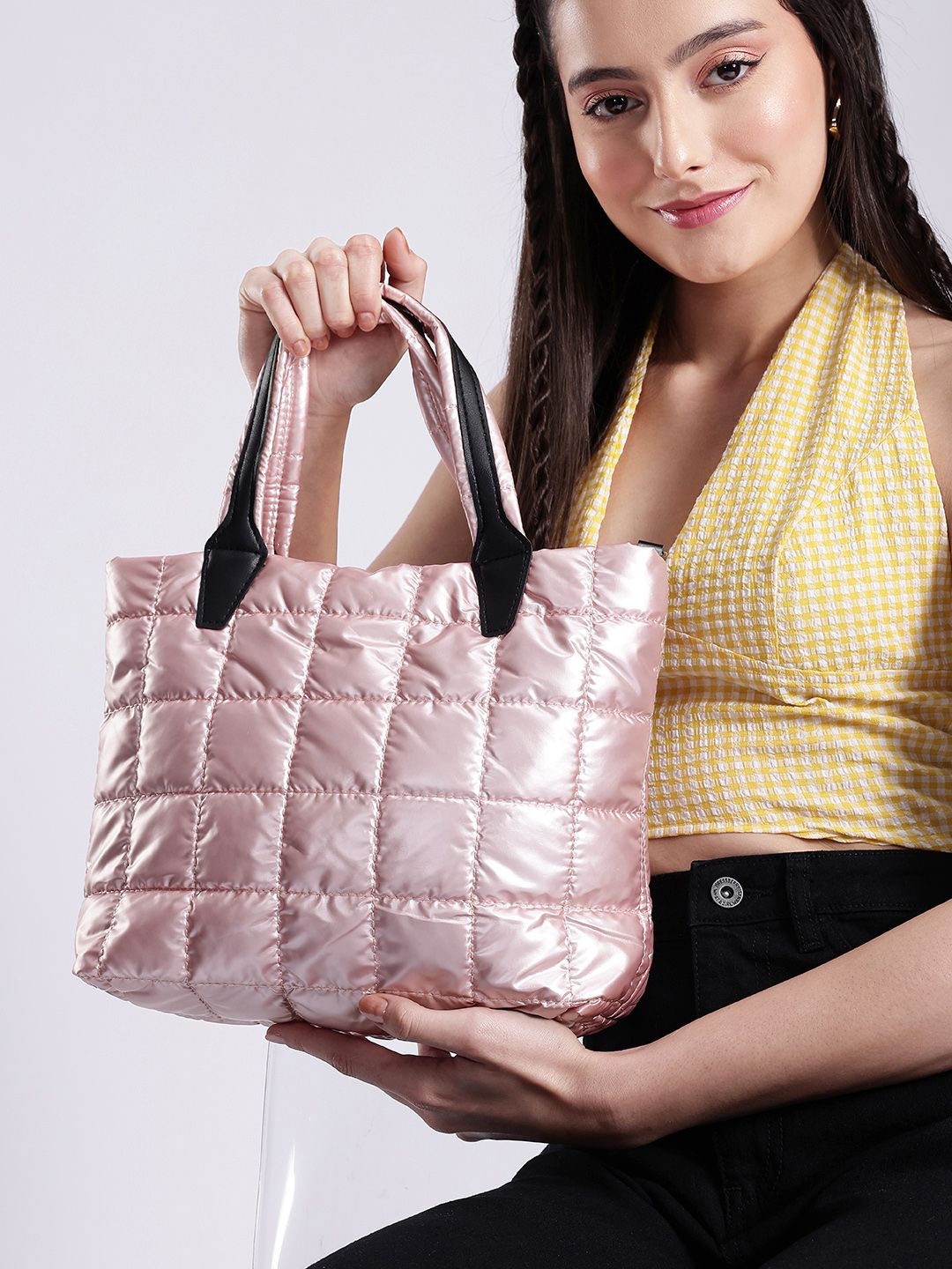 DressBerry Quilted Shopper Handheld Bag