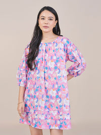 AND Floral Printed Puff Sleeve A-Line Mini Dress