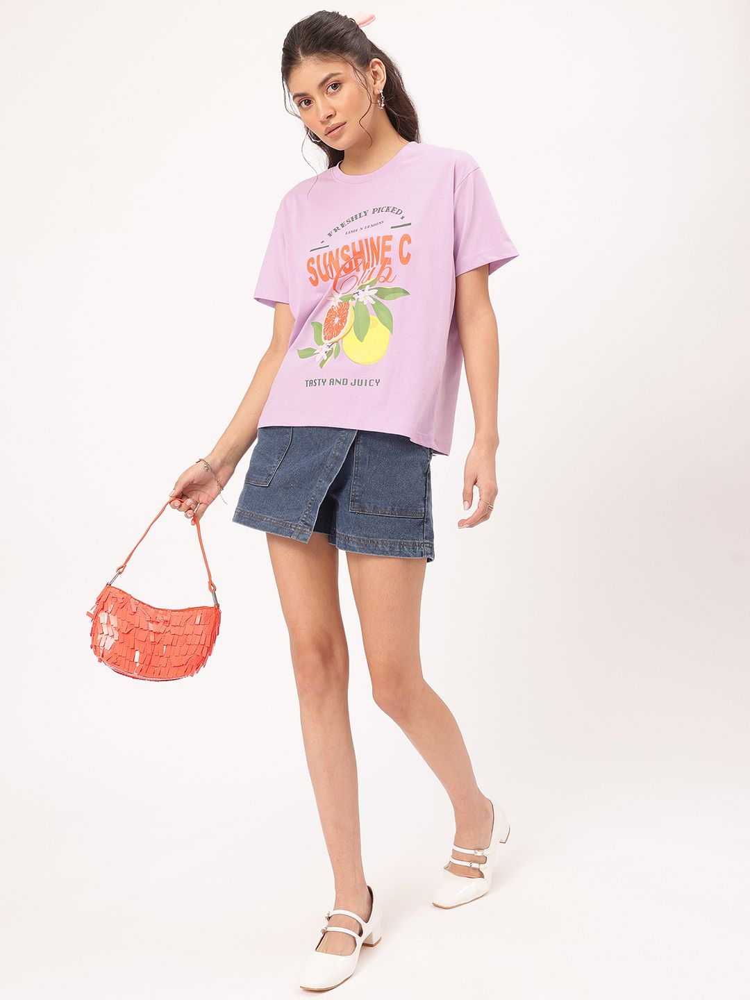 DressBerry Sweet & Sour Couture Printed Relaxed Fit T-shirt