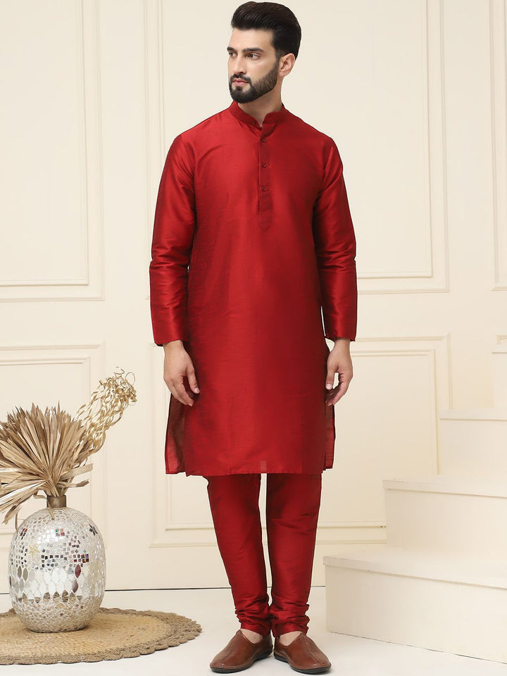 SOJANYA Mandarin Collar Straight Kurta With Churidar