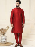 SOJANYA Mandarin Collar Straight Kurta With Churidar