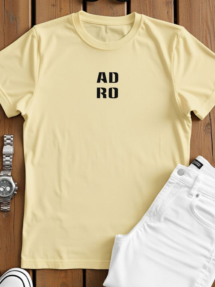 ADRO Typography Printed Short Sleeves Regular Fit T-shirt