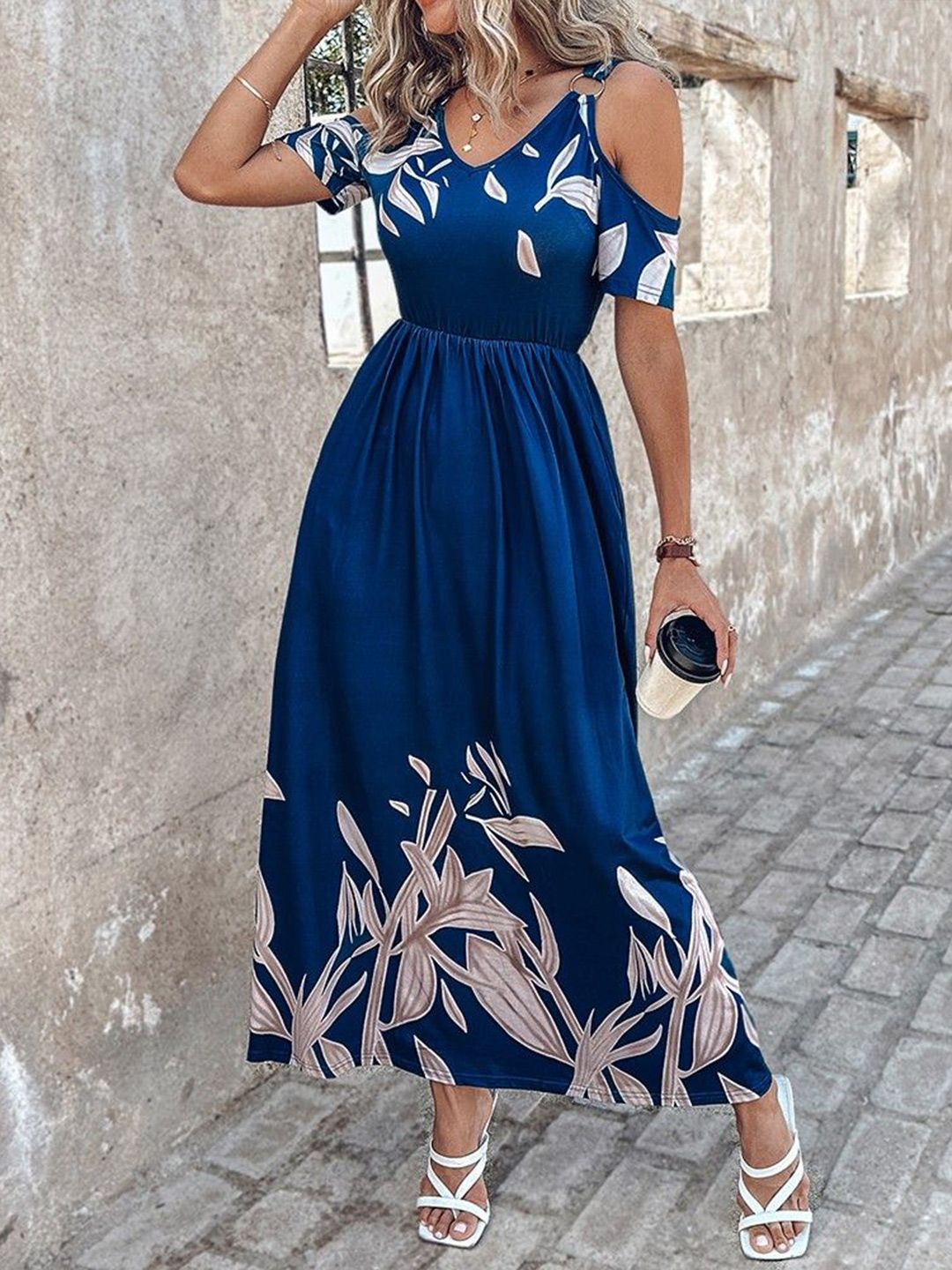 all about you Cold-Shoulder Fit & Flare Dress