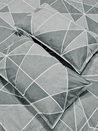 Myntra Elegant Homes Grey Geometric 300 TC King Bedsheet with 2 Pillow Covers