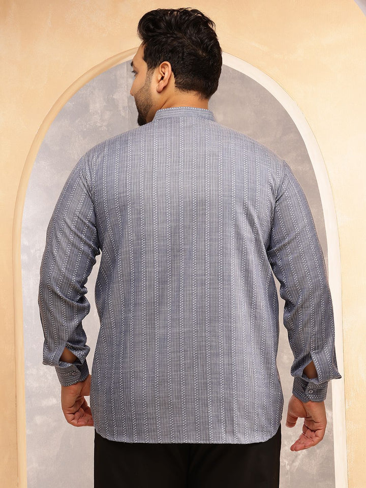 SOJANYA PLUS Kurta Lurus Berjalur Lelaki