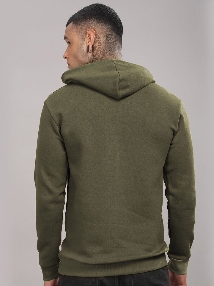 ADRO Men Typography Printed Hood Cotton Pullover Sweatshirt