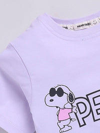 Happy Faces Kids Girls Printed Pure Cotton Longline T-Shirt