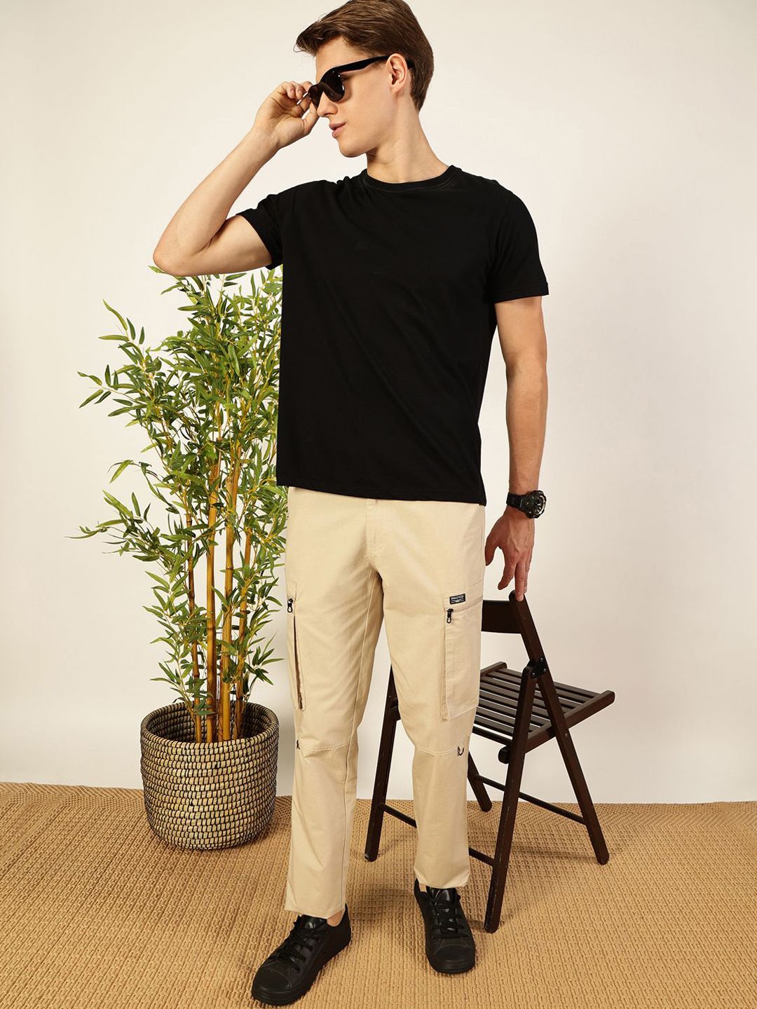 Thomas Scott Men Smart Cricket Club Collection Easy Wash Cargo Trousers