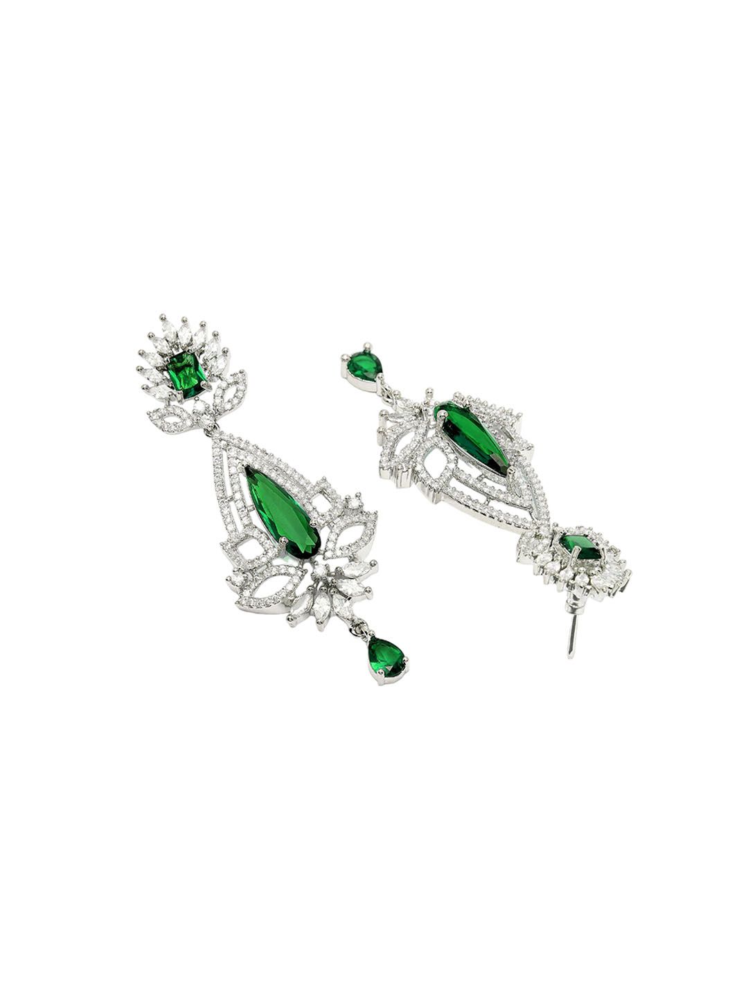 Karatcart perak bersalut kontemporari American Diamond Drop anting-anting