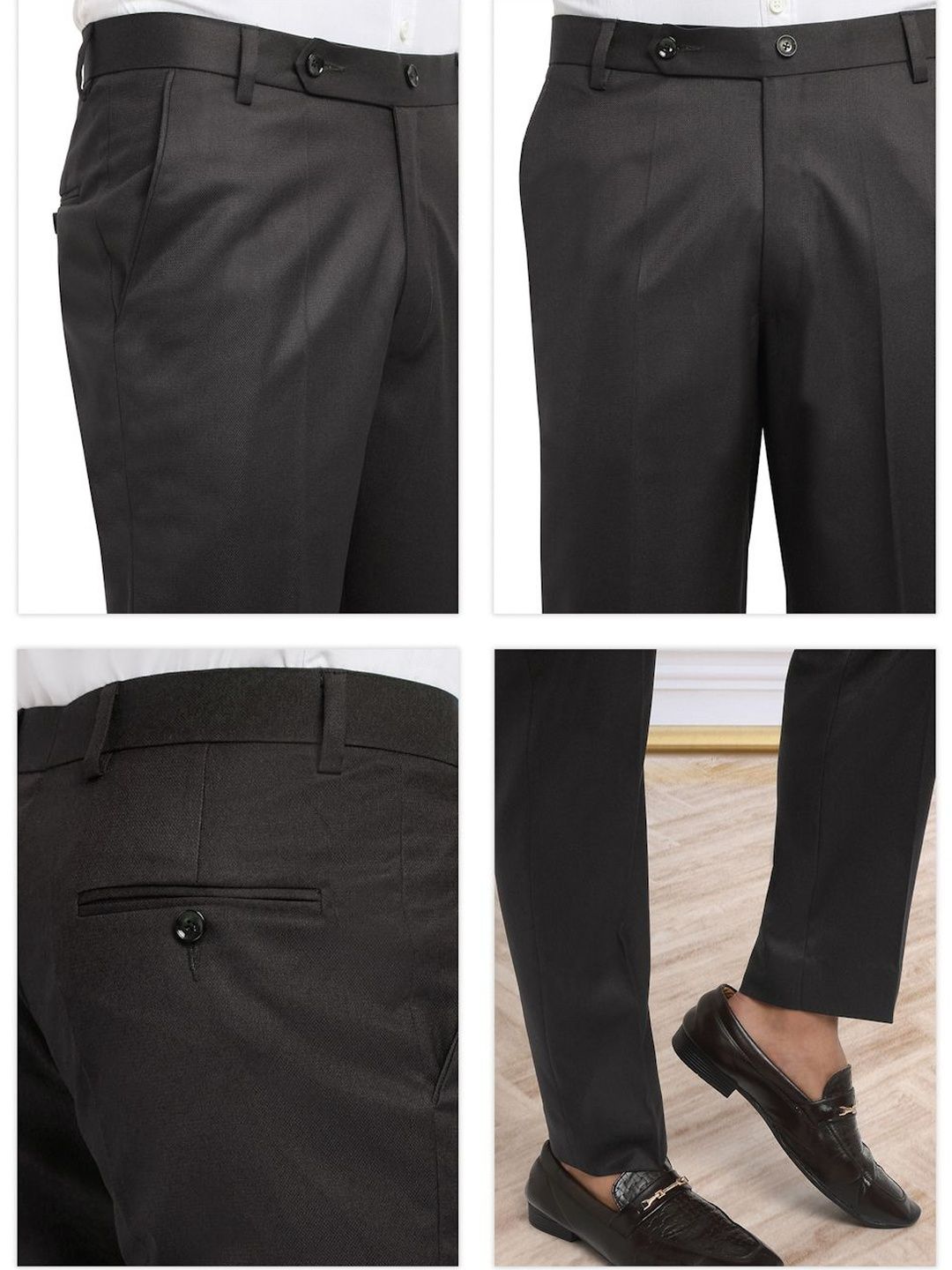 Men's Dark Brown Cotton Rich Solid Slim Fit Formal Gurkha Pants