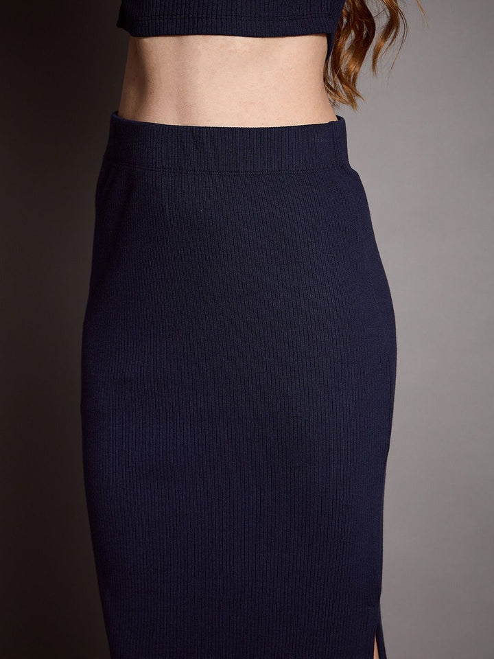 SASSAFRAS BASICS Rib Pencil Midi Skirt