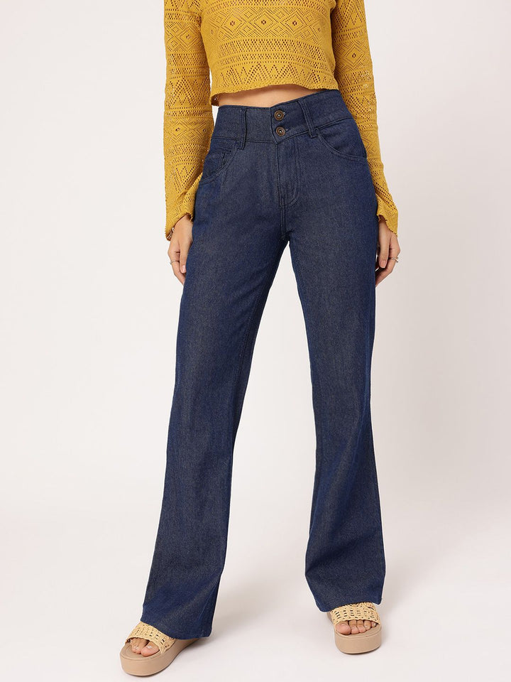 DressBerry Women Retro Vibe Bootcut Fit Jeans