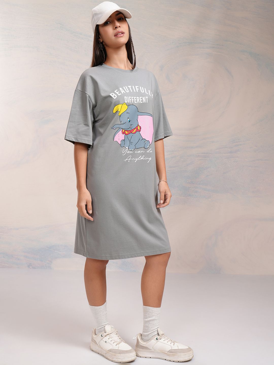 Tokyo Talkies Disney Women Dumbo Printed Boxy Mini TShirt Dress