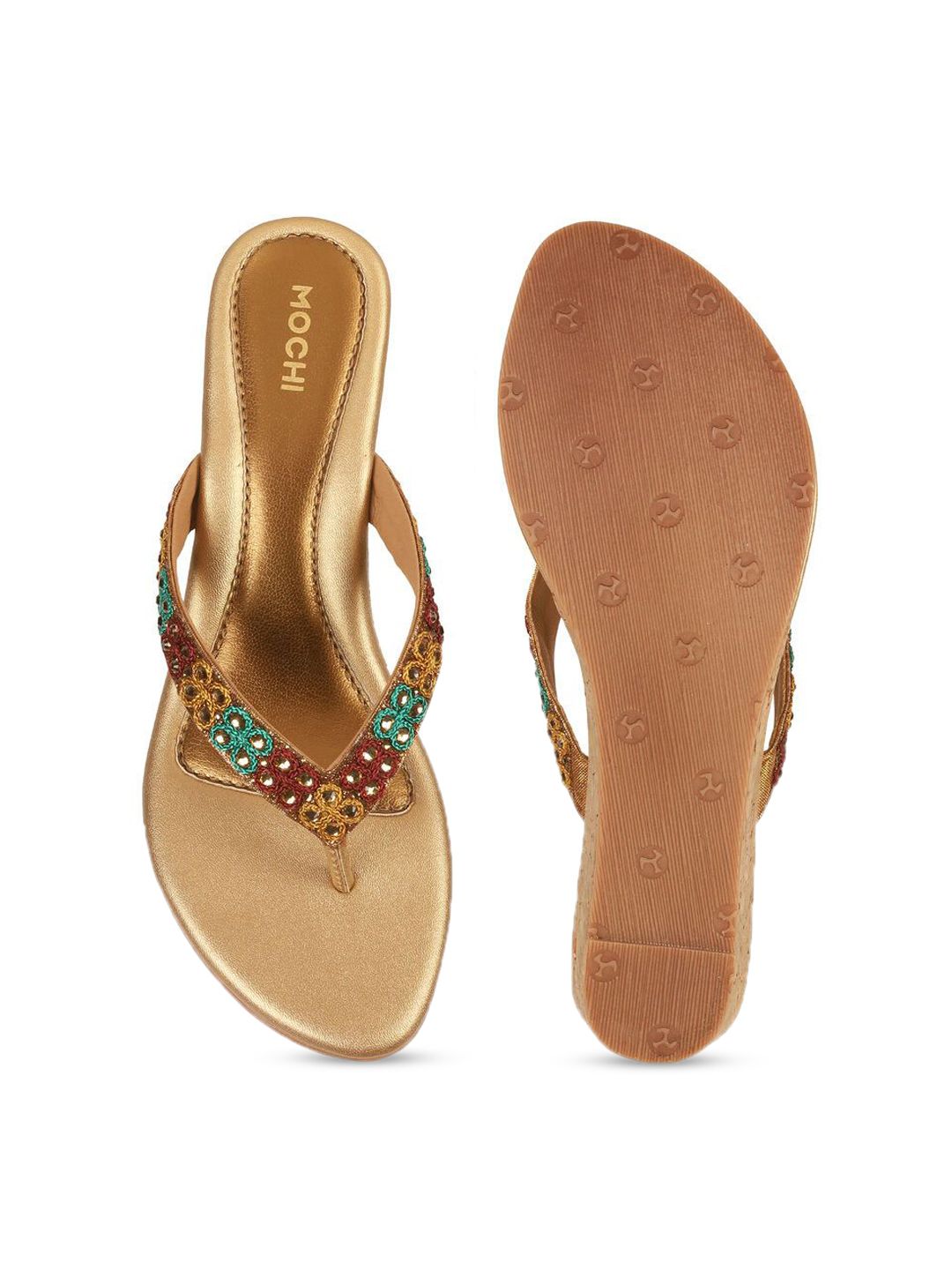 Mochi Women Embellished Wedge Heel Sandals