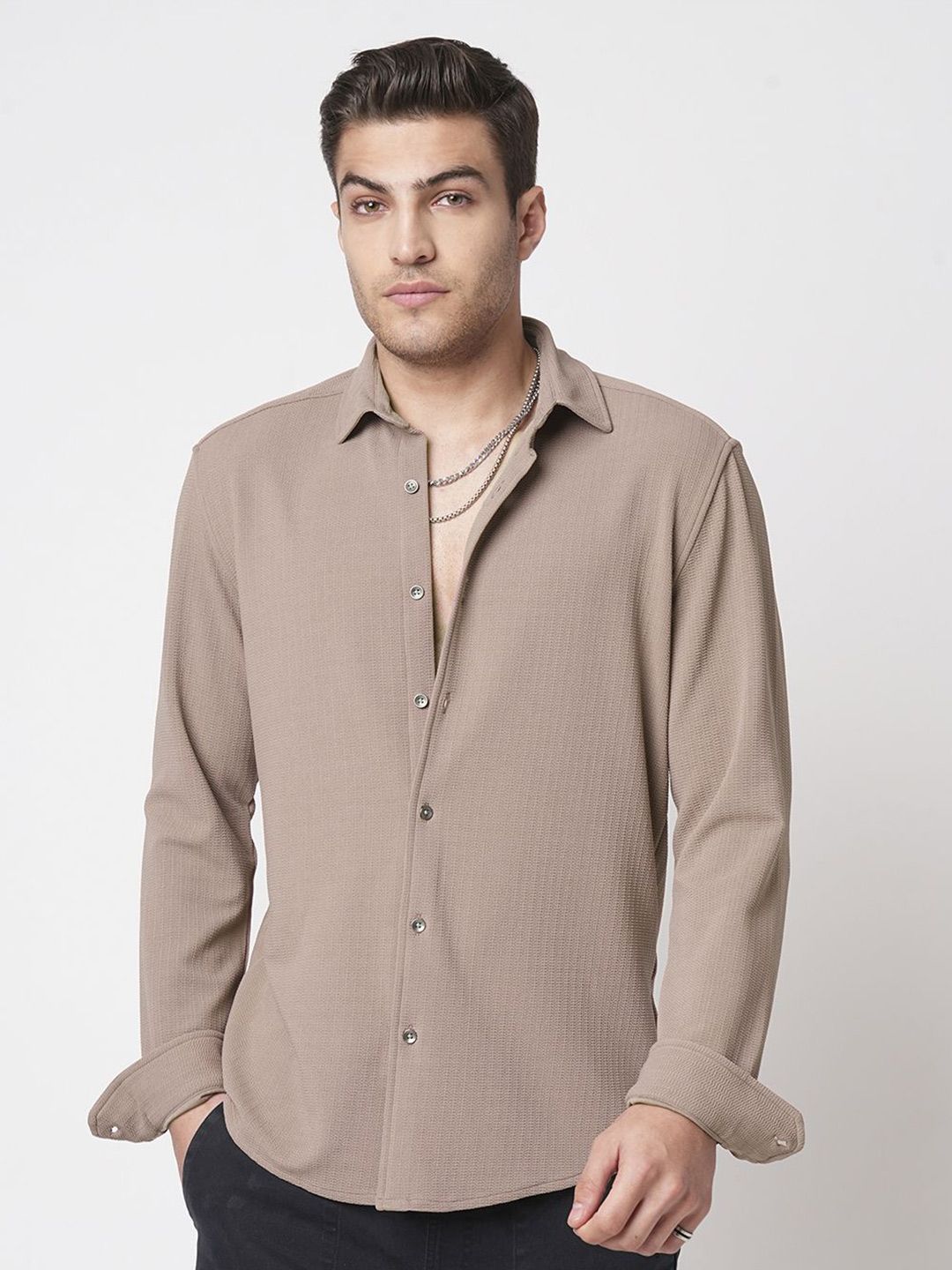 VASTRADO Men Classic Slim Fit Opaque Casual Shirt