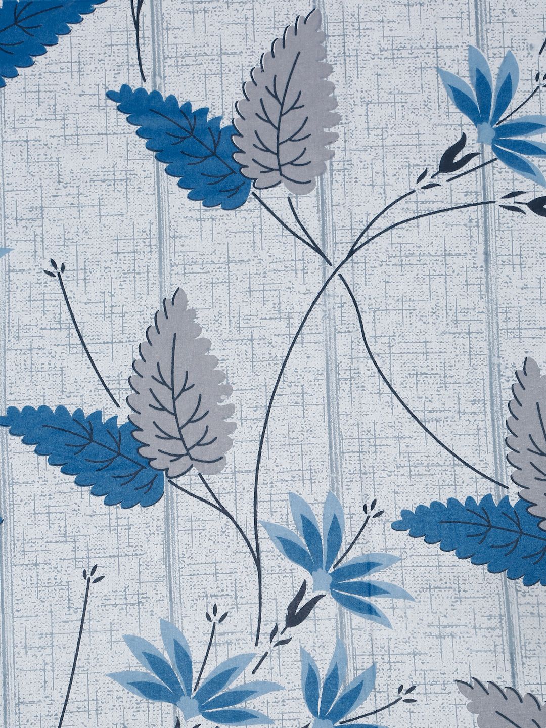 Myntra Elegant Homes Blue & White Floral 400 TC Fitted Cotton King Bedsheet Set