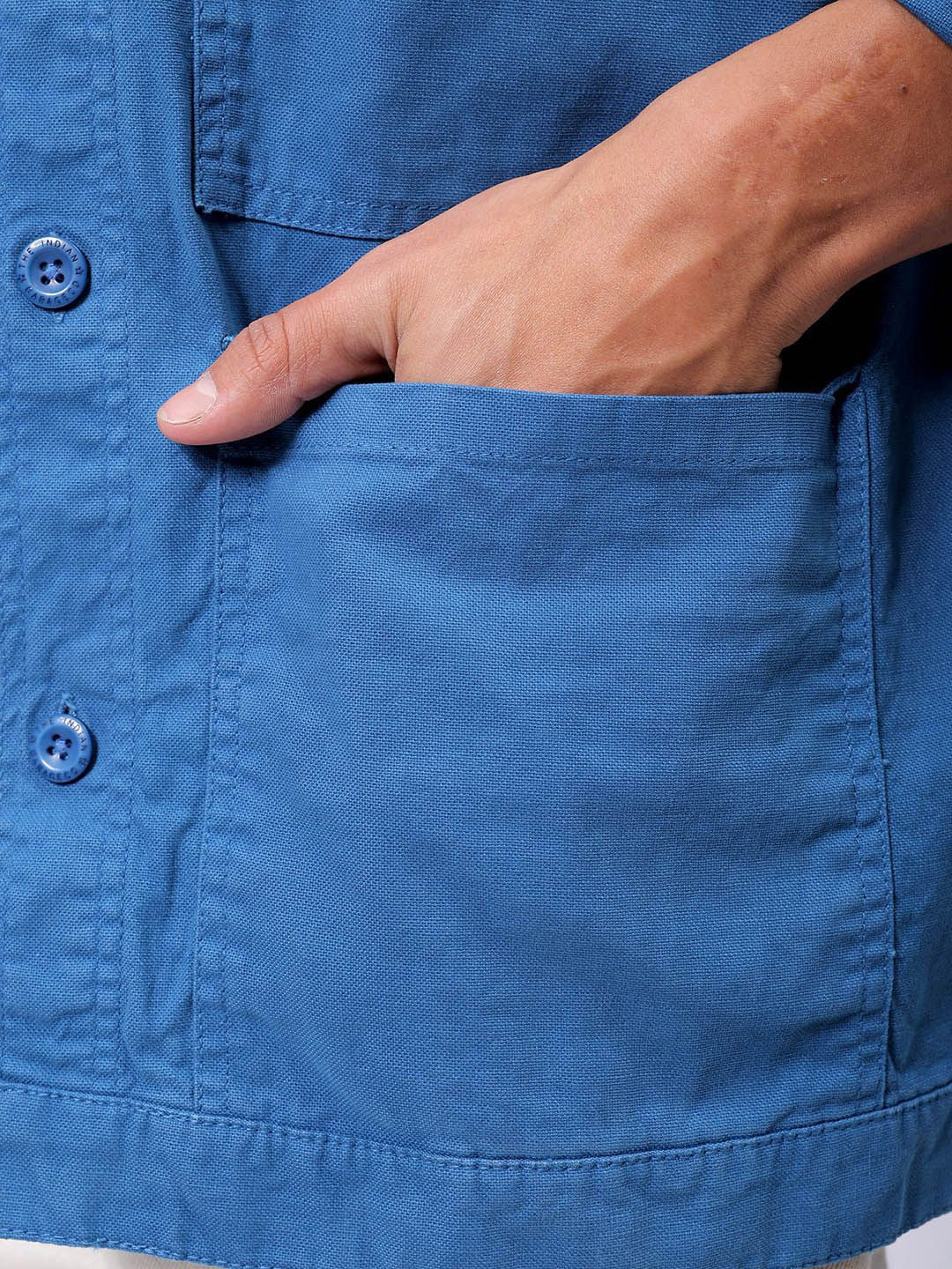 The Indian Garage Co Men Tie and Dye Denim Jacket with Patchwork