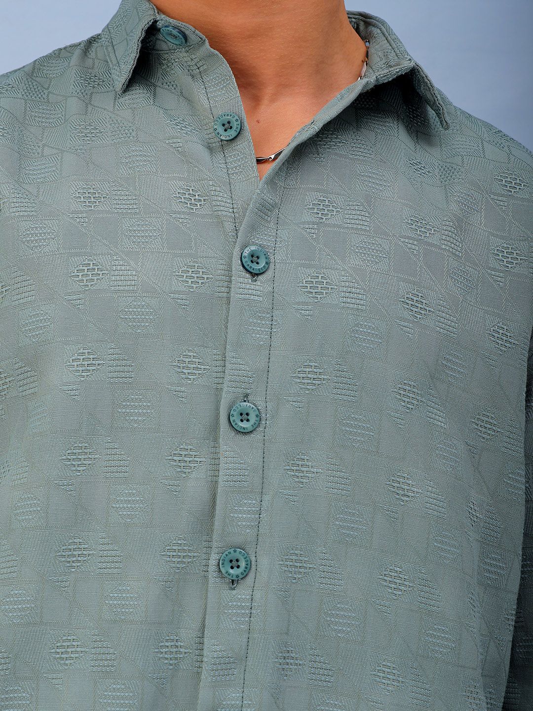 The Indian Garage Co Men Relaxed Fit Dobby Textured Resortwear Shirt