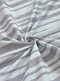 Aura Grey & Blue Striped 300 TC Fitted King Bedsheet Set 2.50 x 2.25 m
