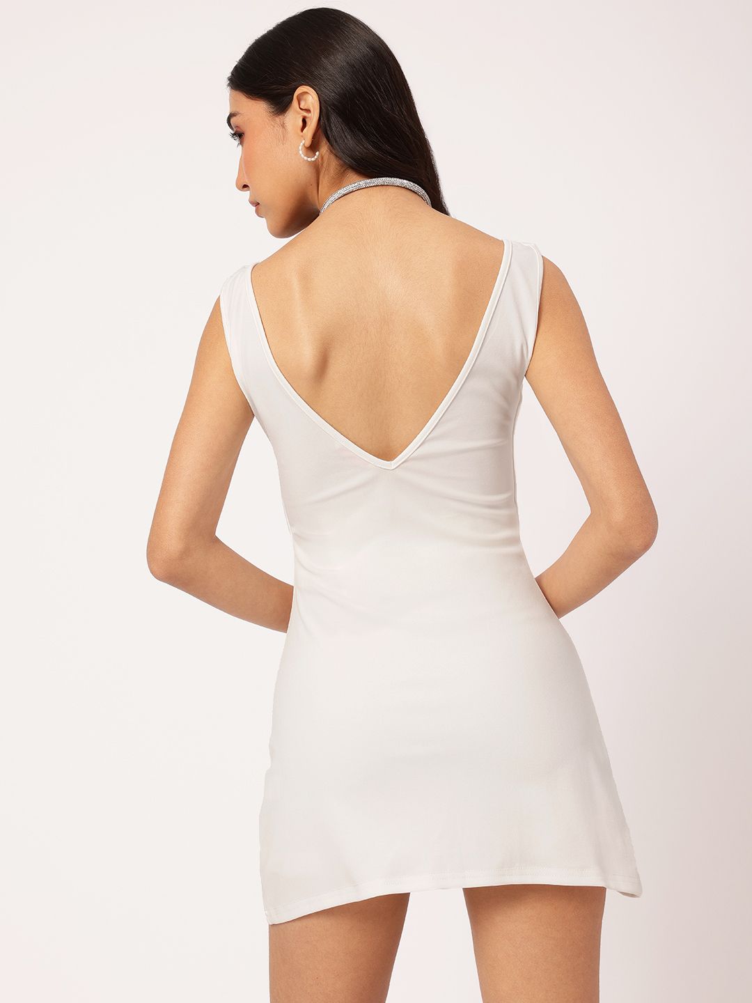 DressBerry Hot-Yet-Calm V-Neck Sleeveless Mini Dress