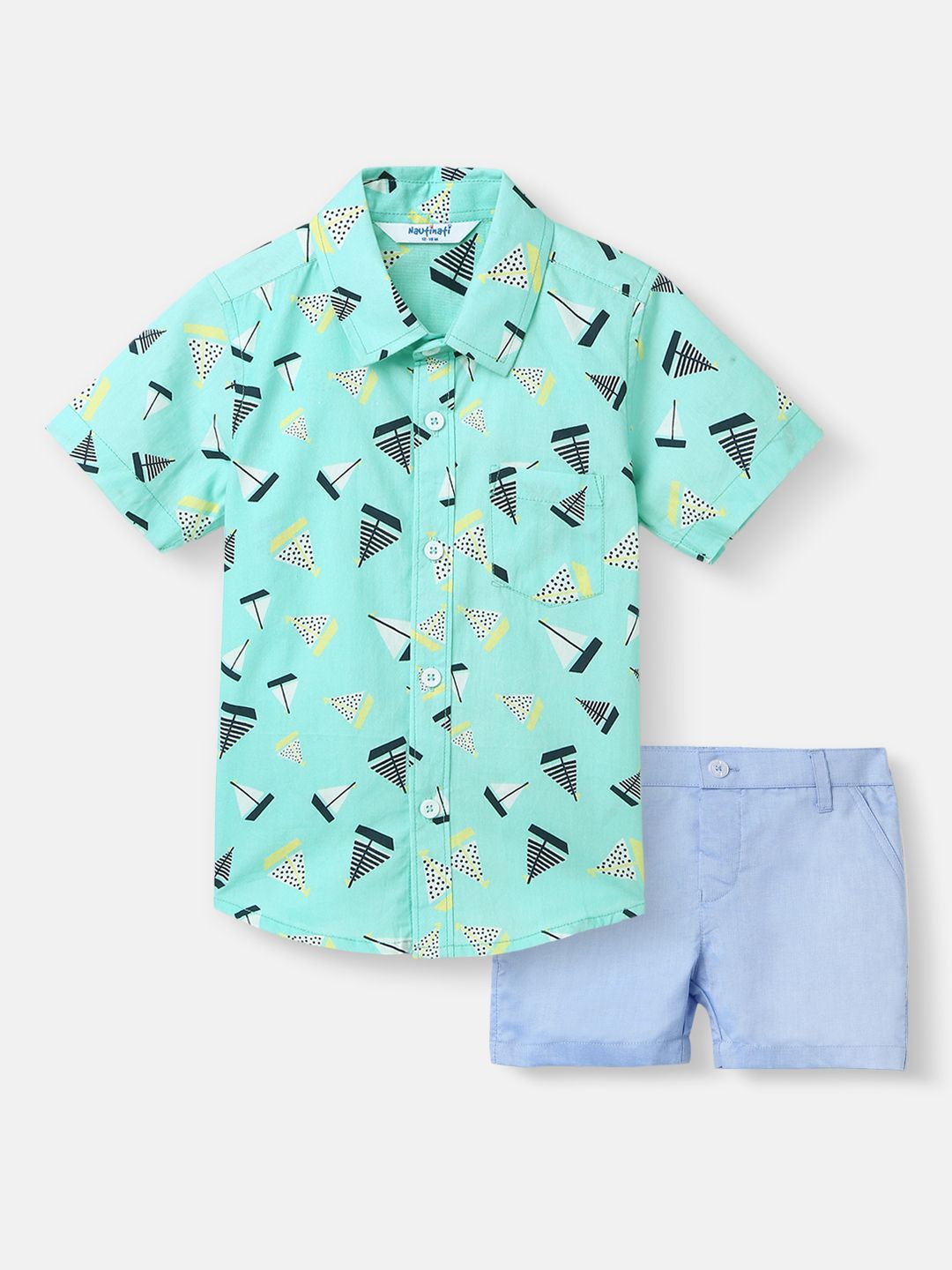 Nauti Nati Boys Printed Shirt with Shorts