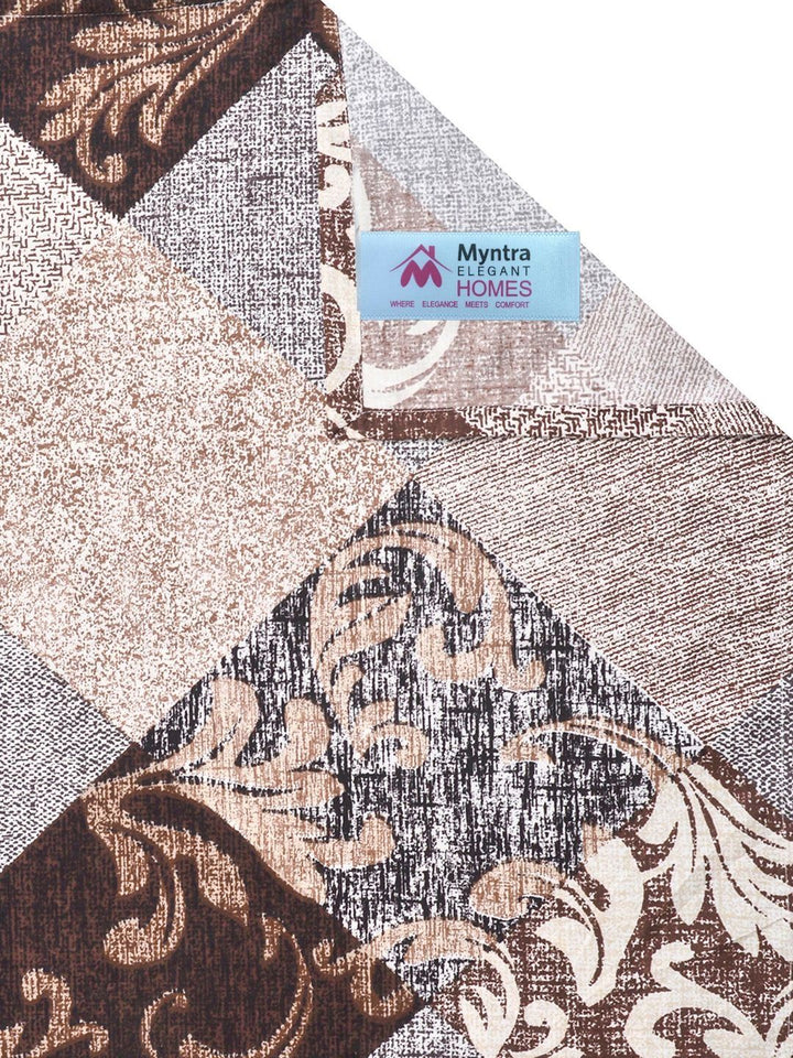 Myntra Elegant Homes Brown Geometric 300 TC King Double Bedsheet with 2 Pillow Covers