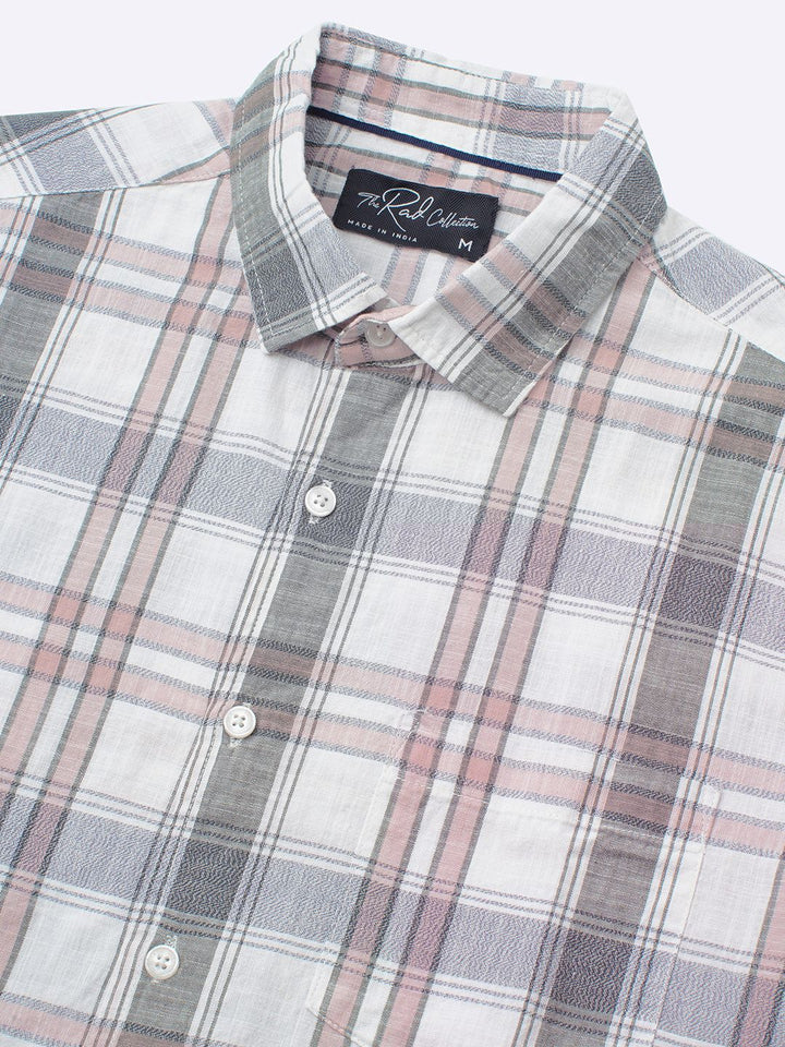 VASTRADO Classic Checked Slim Fit Pure Cotton Casual Shirt