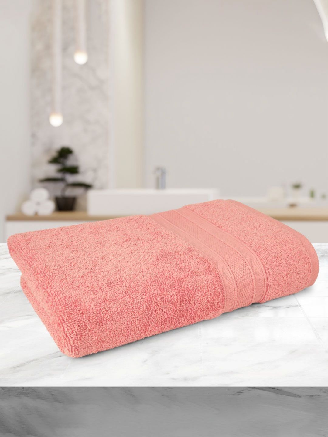 MYTRIDENT Coral Cotton 500 GSM Bath Towel