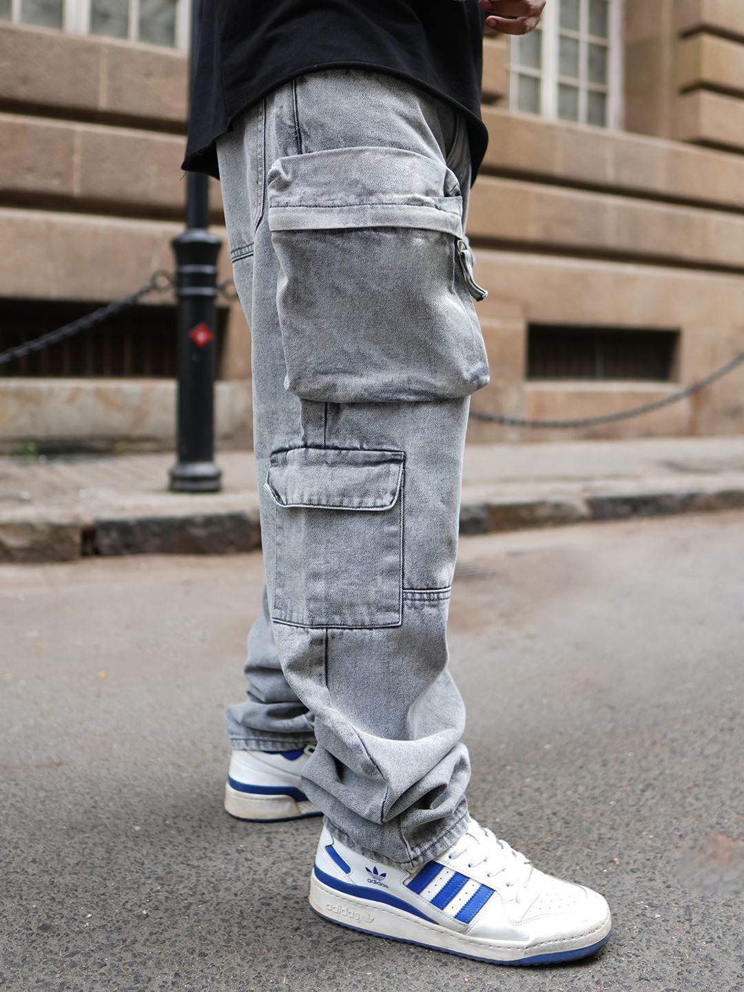 Powerlook Men Loose Fit Cargos Cotton Trousers