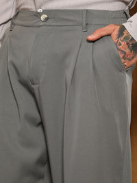 Campus Sutra Men Comfort Pleated Relaxed Fit Trousers