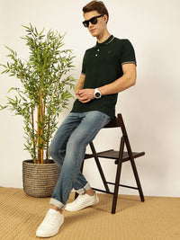 Thomas Scott Men Solid Polo Collar Cotton T-shirt