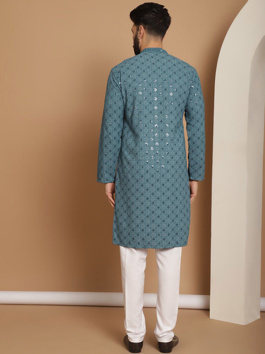 Anouk Etnic Motifs Embroidered Regular Cotton Kurta With Churidar