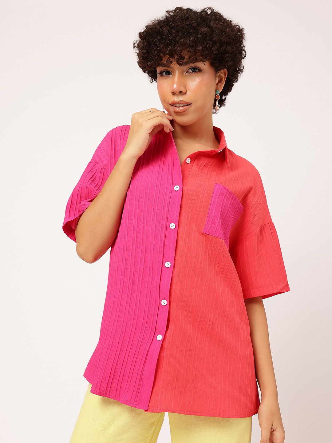 DressBerry Colorblocked Crush Oversized Shirt