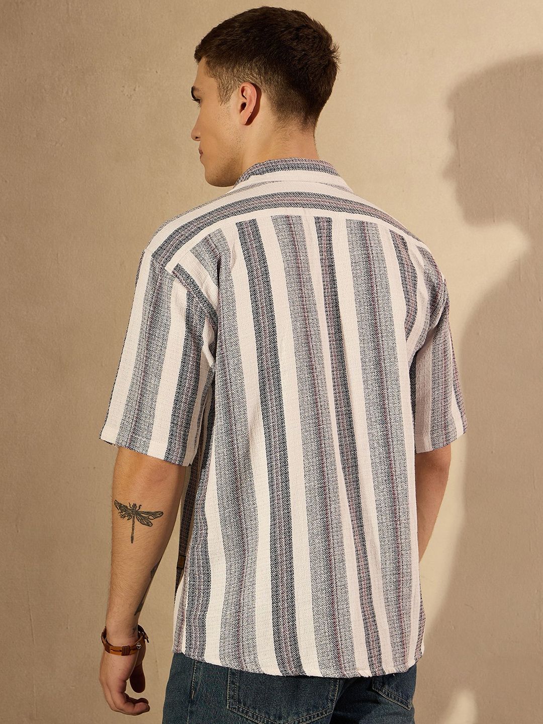 DENNISON Multi Stripes Oversized Casual Shirt
