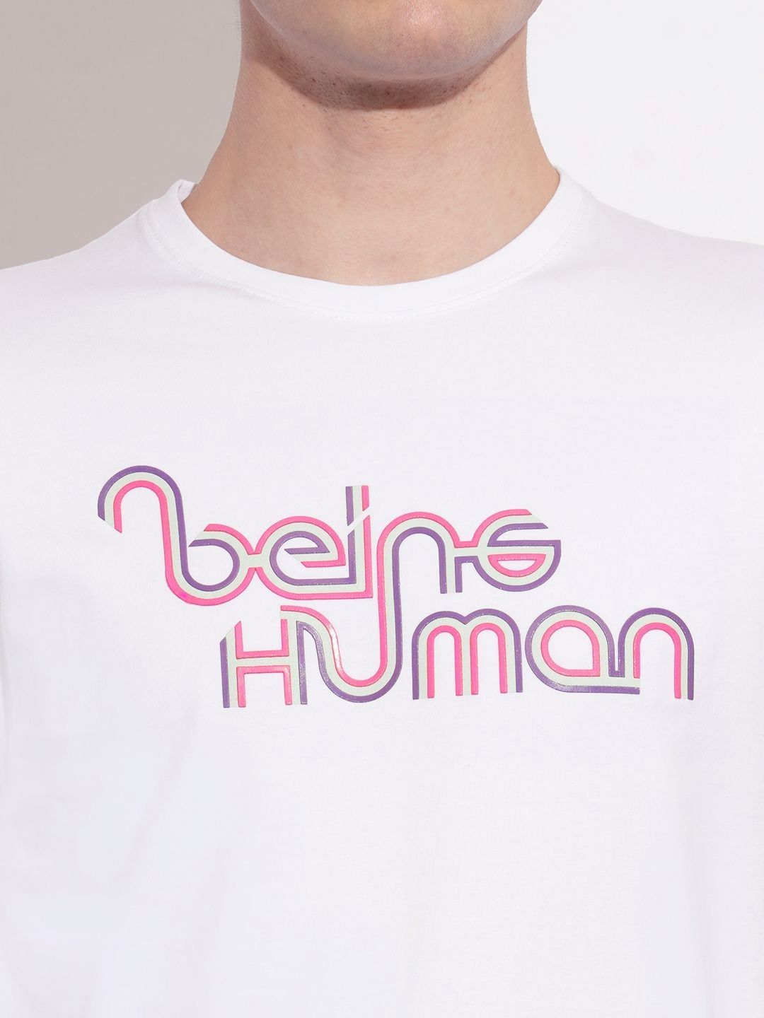 Being Human Men Typography Printed Round Neck Cotton Slim Fit T-shirt