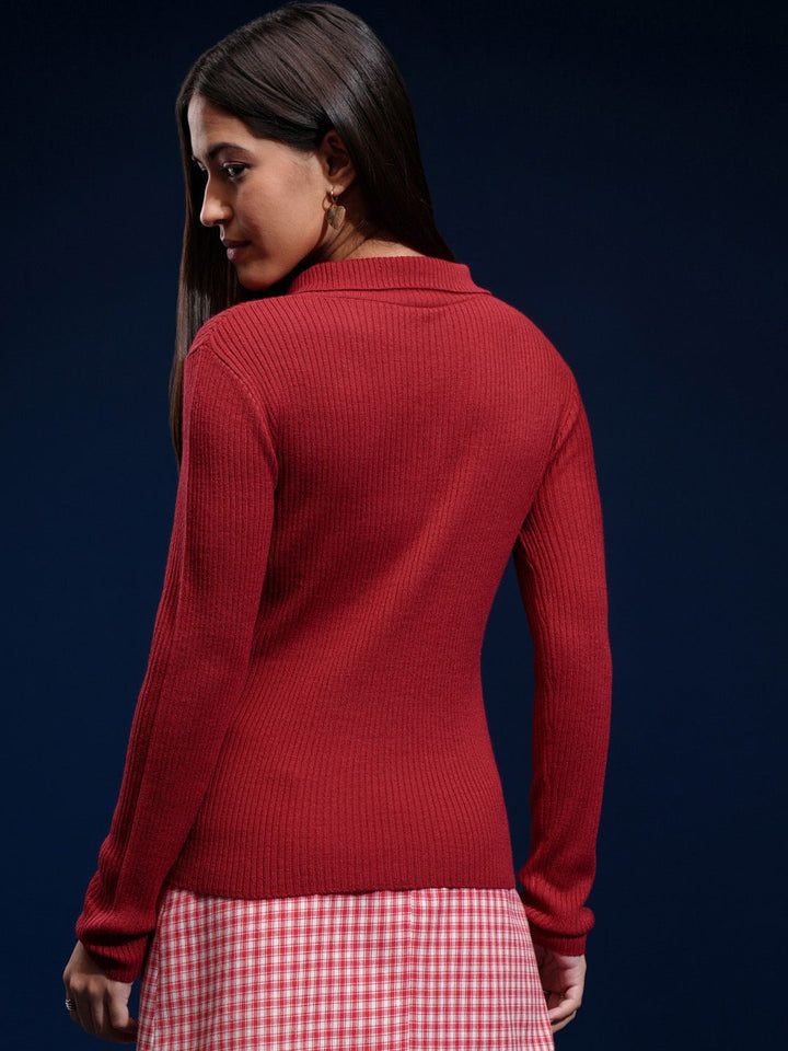 Basics By Tokyo Talkies Women Ribbed Pullover