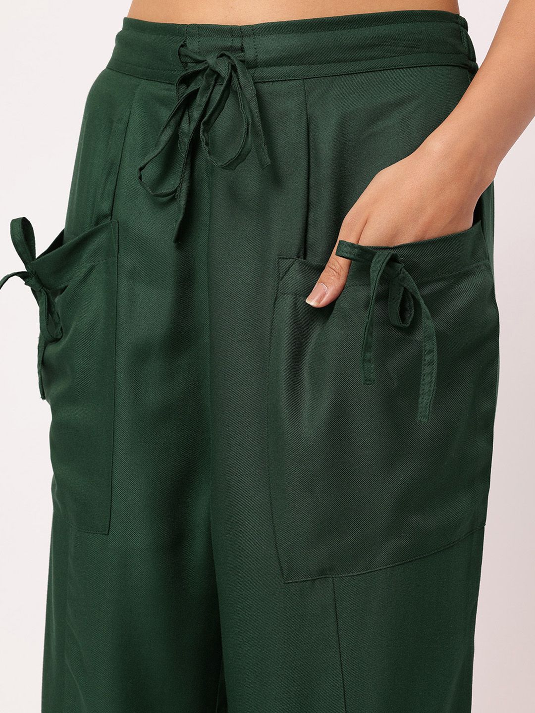 DressBerry Women Chic Comfort Relaxed Fit  Trousers with Box Pockets