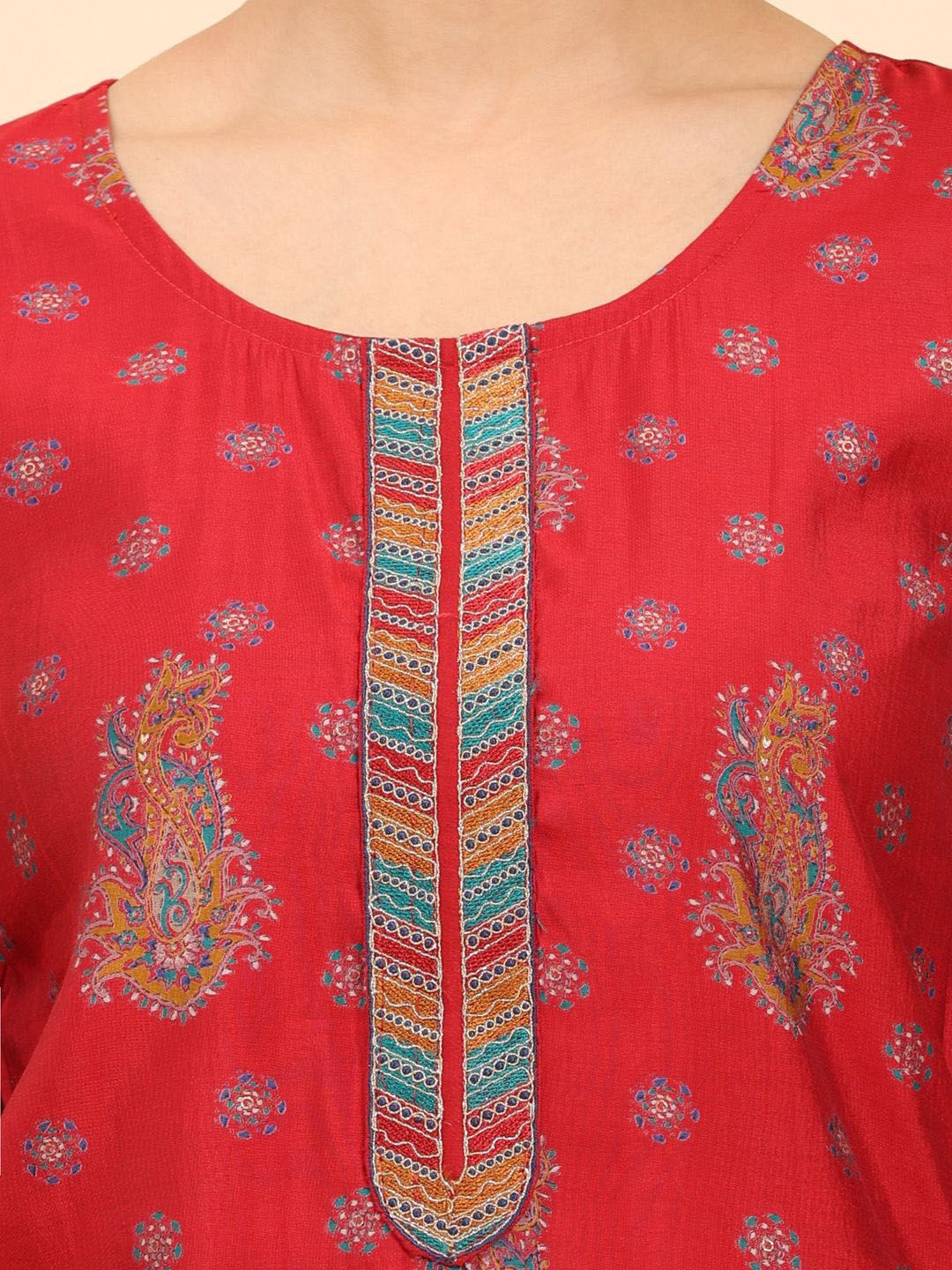 Mamicha Floral Printed Cotton Straight Kurta