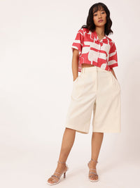 DressBerry Printed Boxy Crop Shirt