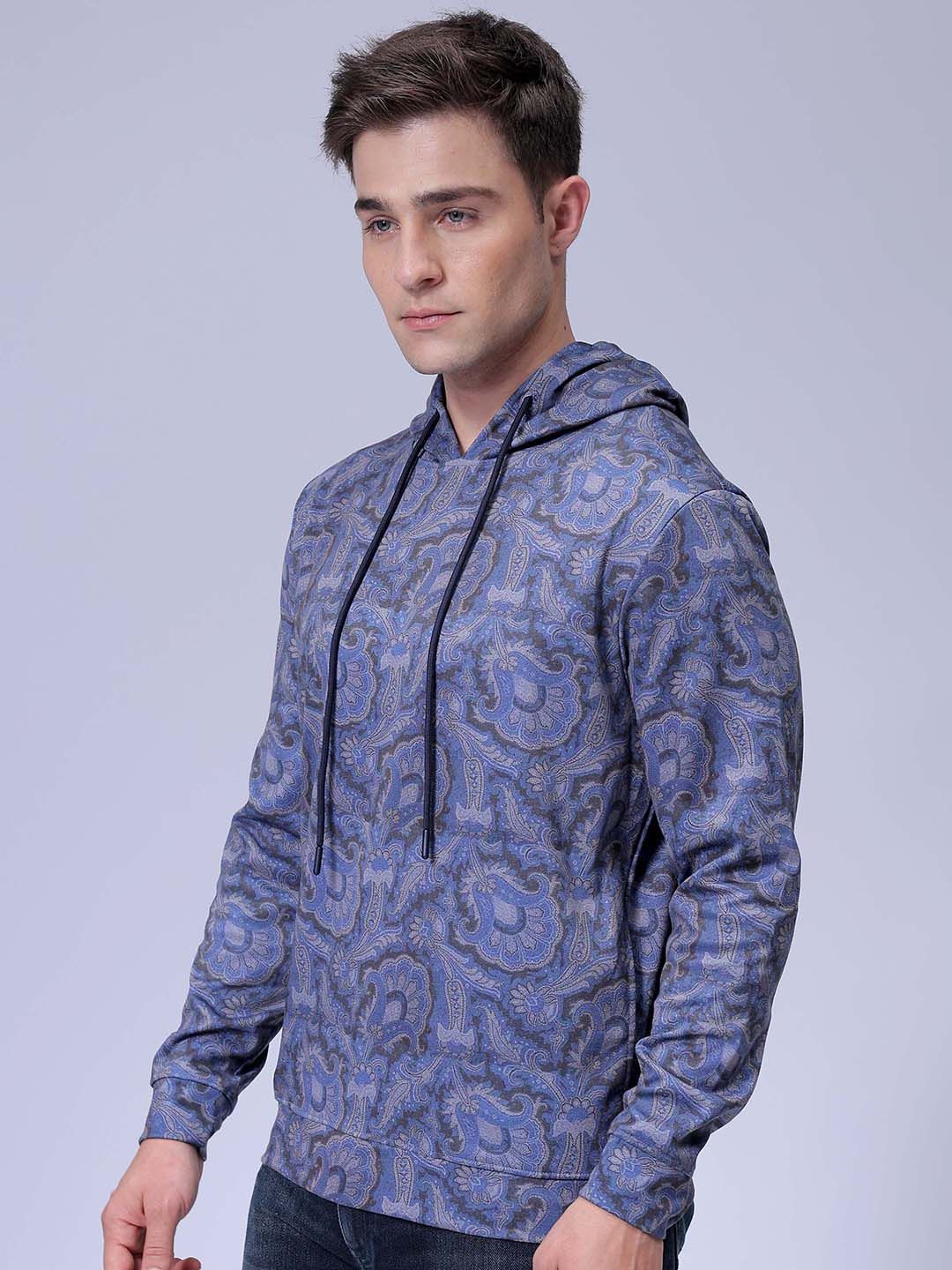 The Indian Garage Co Men Printed Hooded Sweatshirt