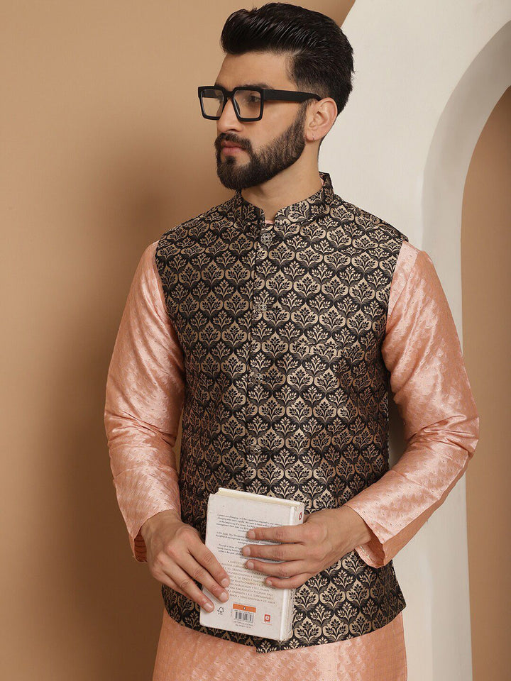 Motif Etnik Anouk Bersulam Kurta Sutera Jacquard Lurus Biasa dengan Churidar